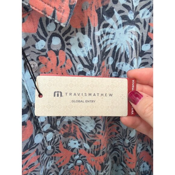 TravisMathew Mens Featherweight Sands Heater Polo Shirt XL Floral Print - Picture 3 of 6